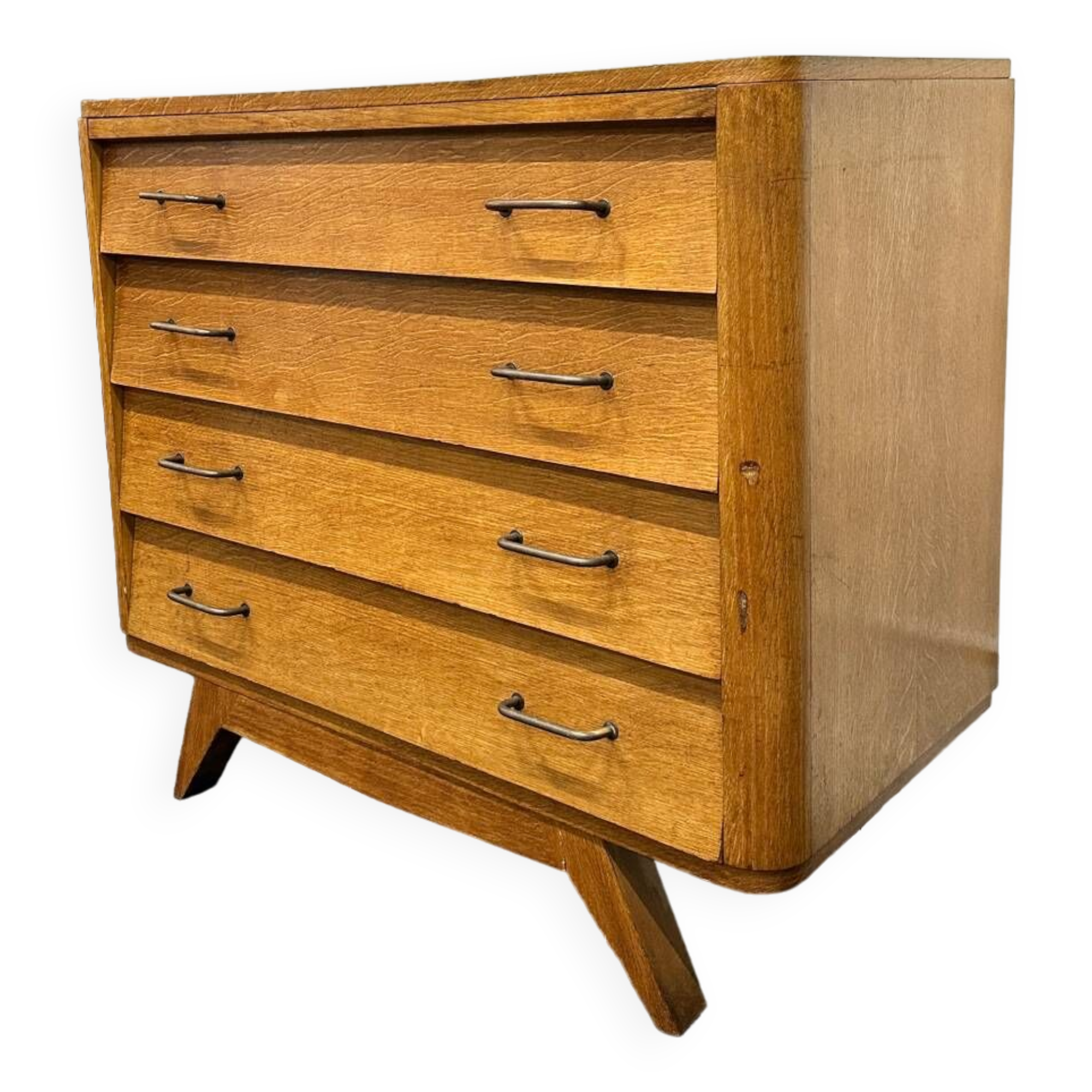 Vintage chest of drawers with compass feet