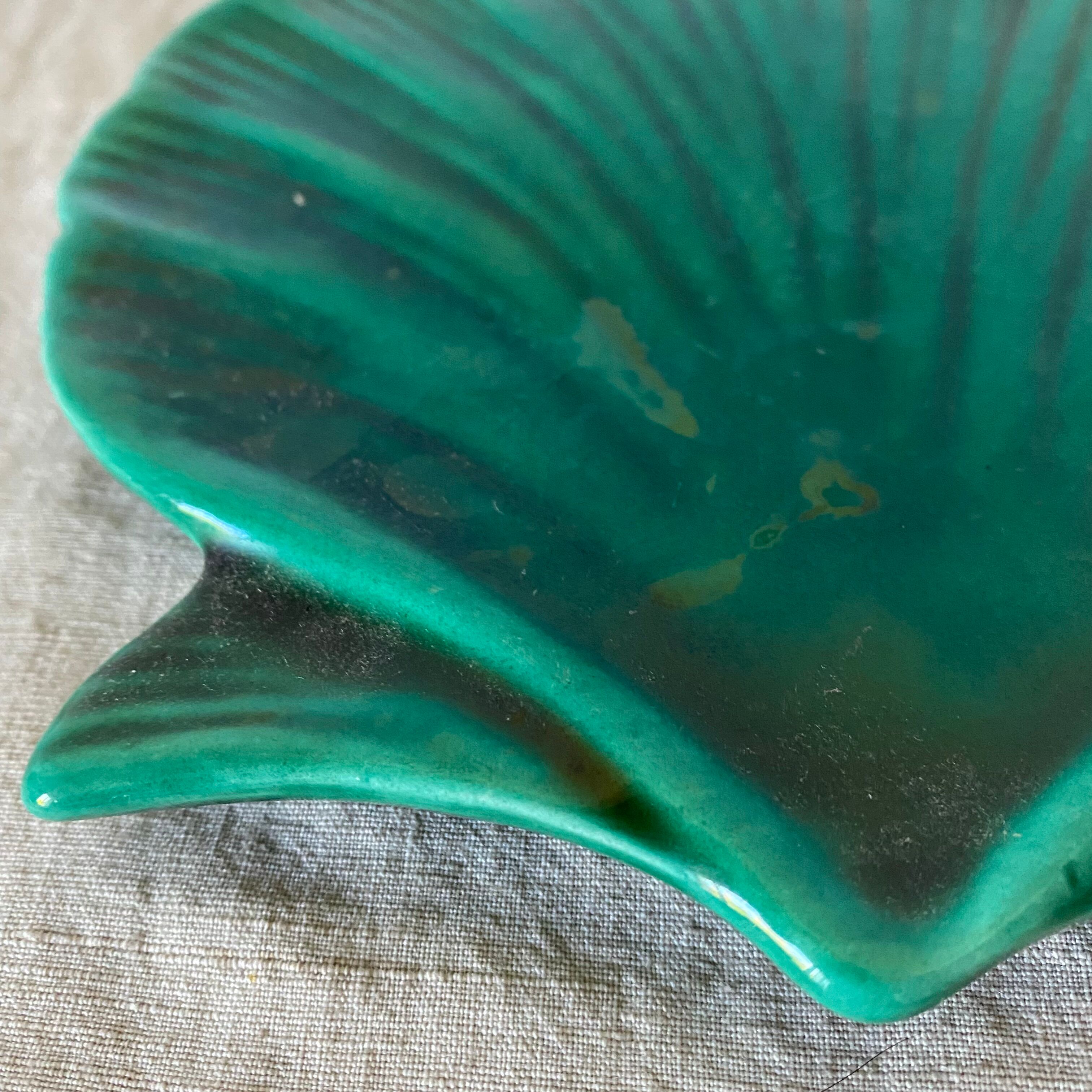 Empty ceramic pocket scallop shell