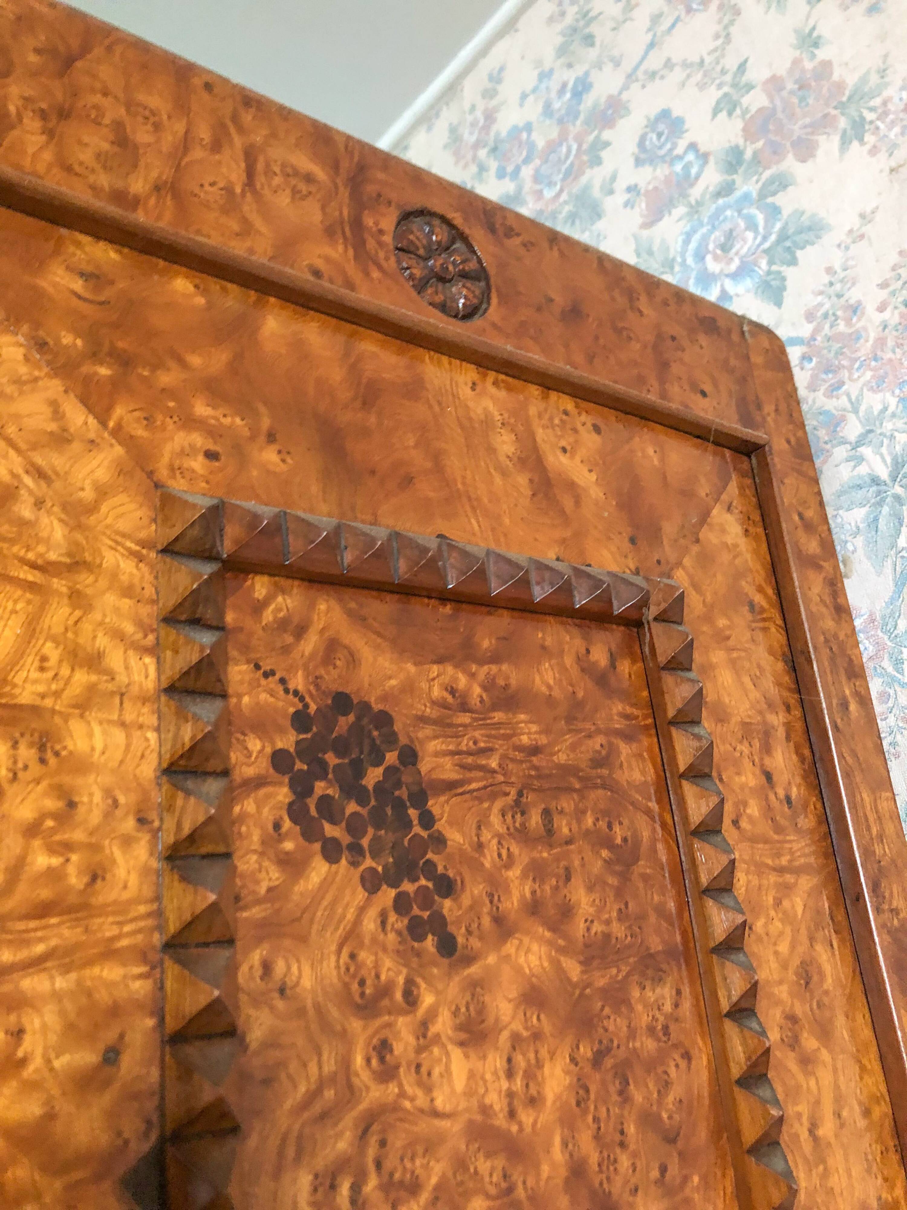 Unique model craftsman's cabinet, cabinetmaker's cabinet, 3-door cabinet, French marquetry furniture