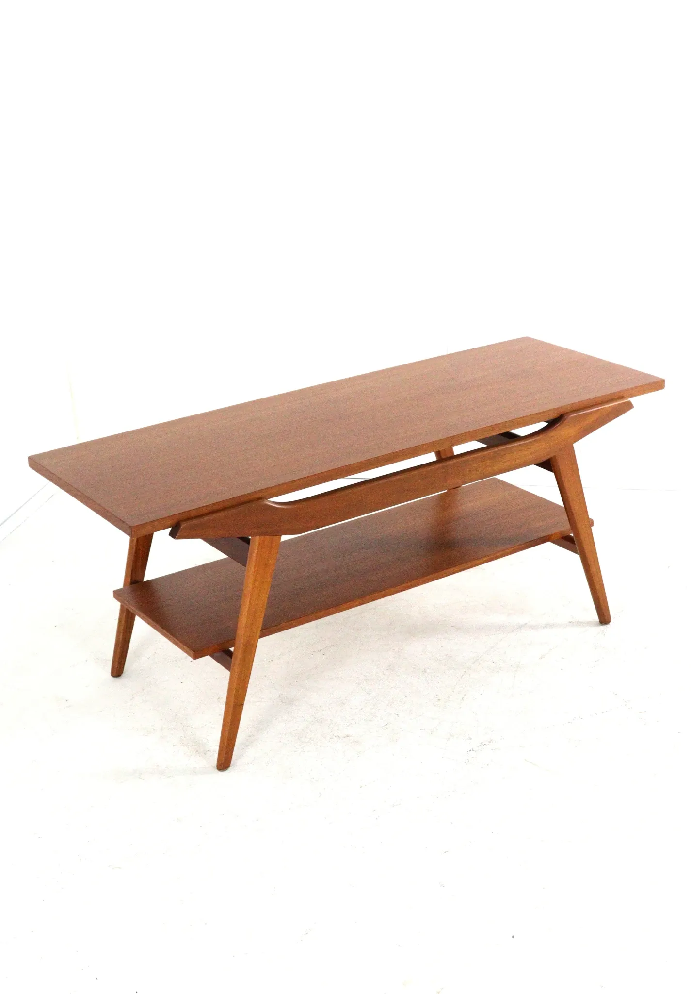 Table basse avec plateau réversible - teck mid-century moderne - design néerlandais