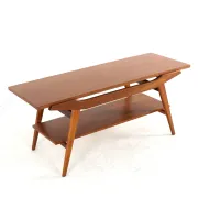 Table basse avec plateau réversible - teck mid-century moderne - design néerlandais