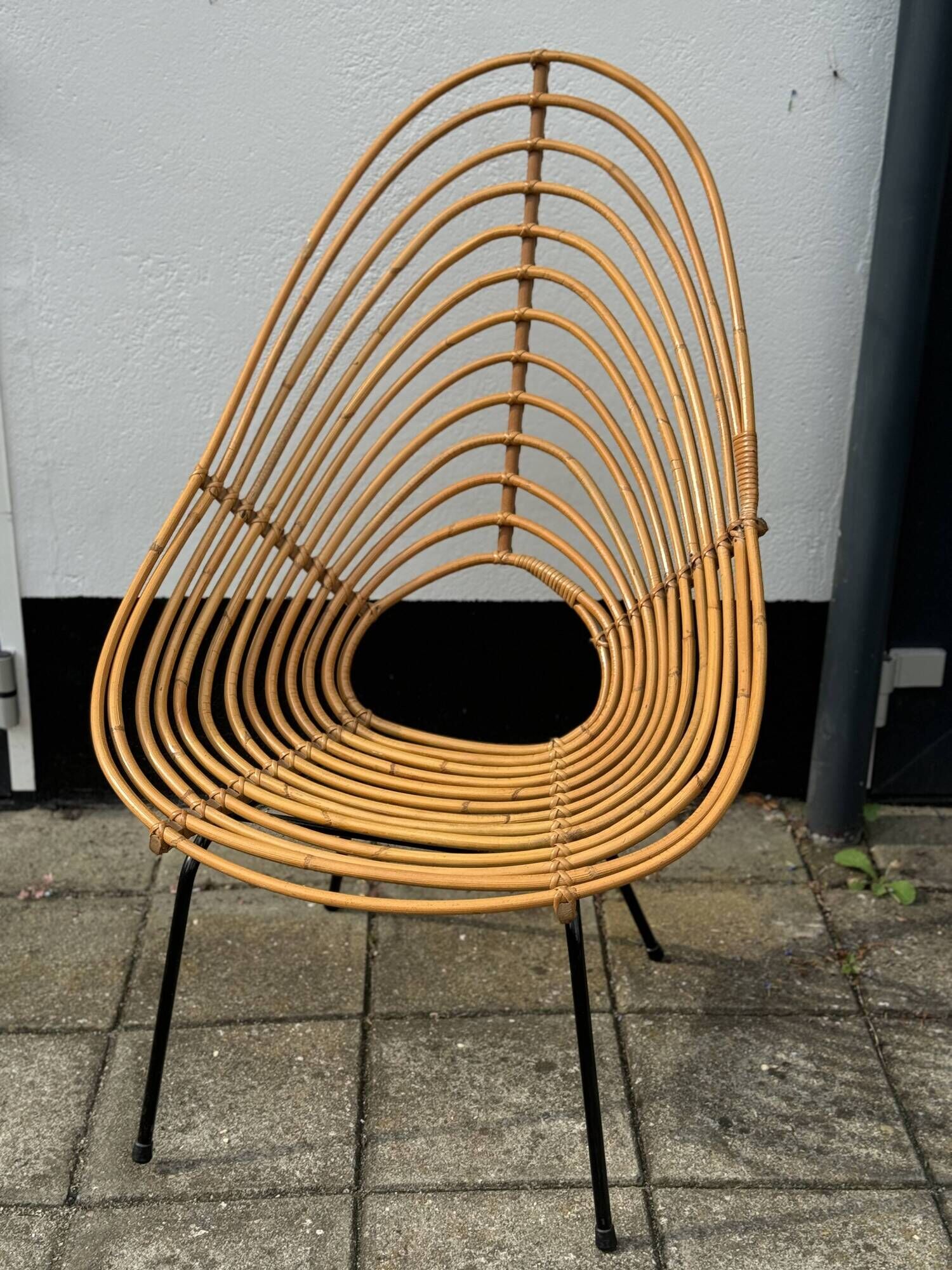 Pair of vintage Rohe Rotan chairs by H, Broekhuizen 1960
