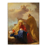 Antique Italian painting from the 18th century, Saint Joseph and the Virgin