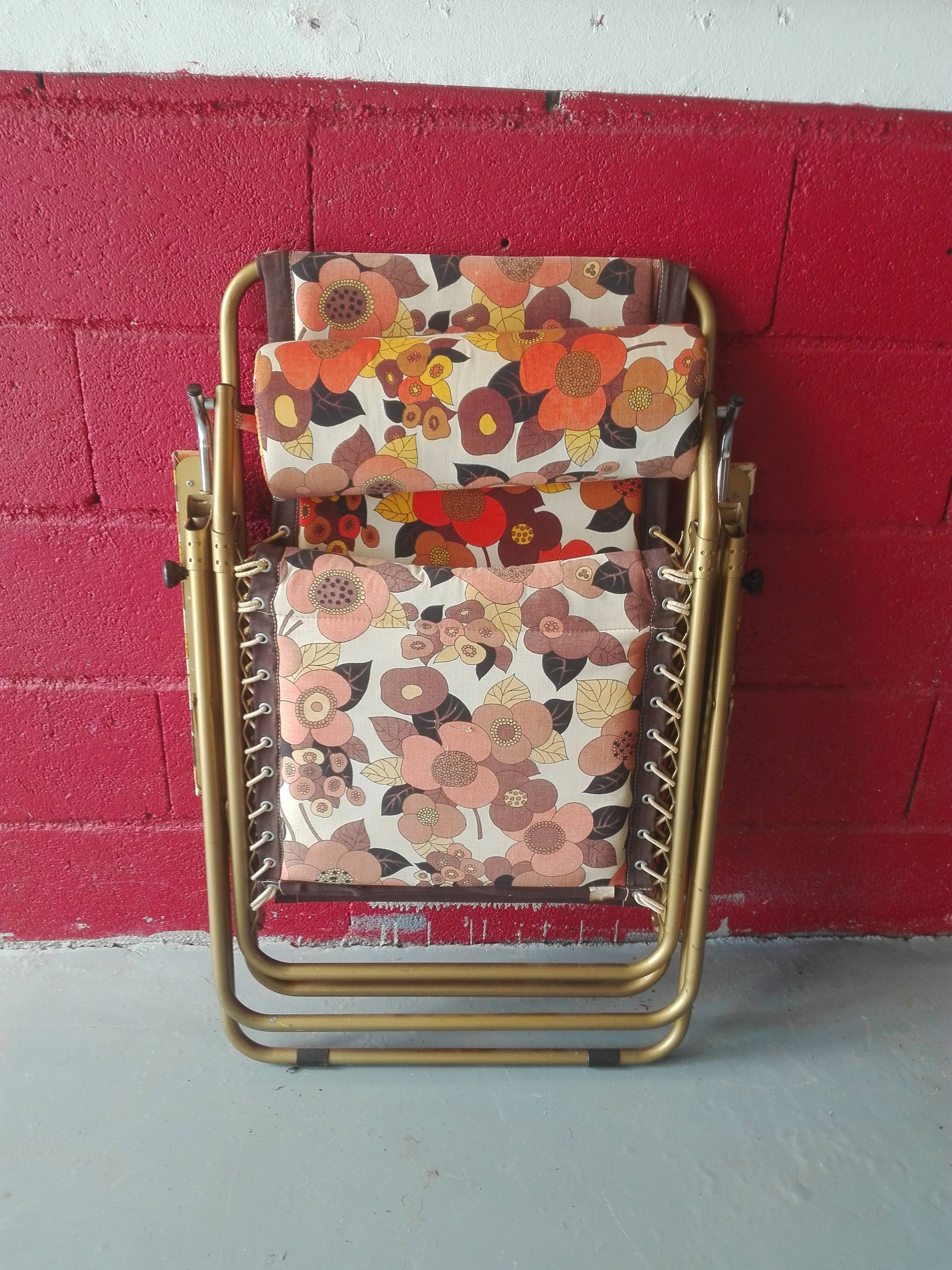 Chaise longue Lafuma relax de jardin vintage années 70 Selency