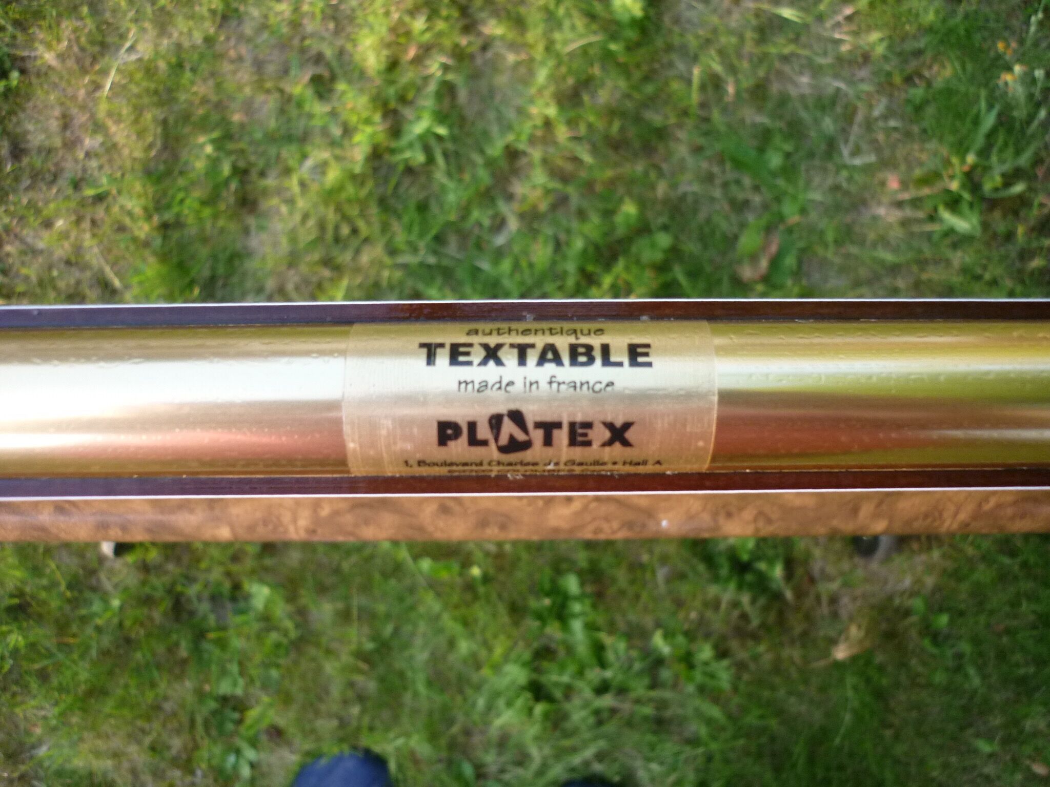 Folding rolling table Platex dark and gold glass