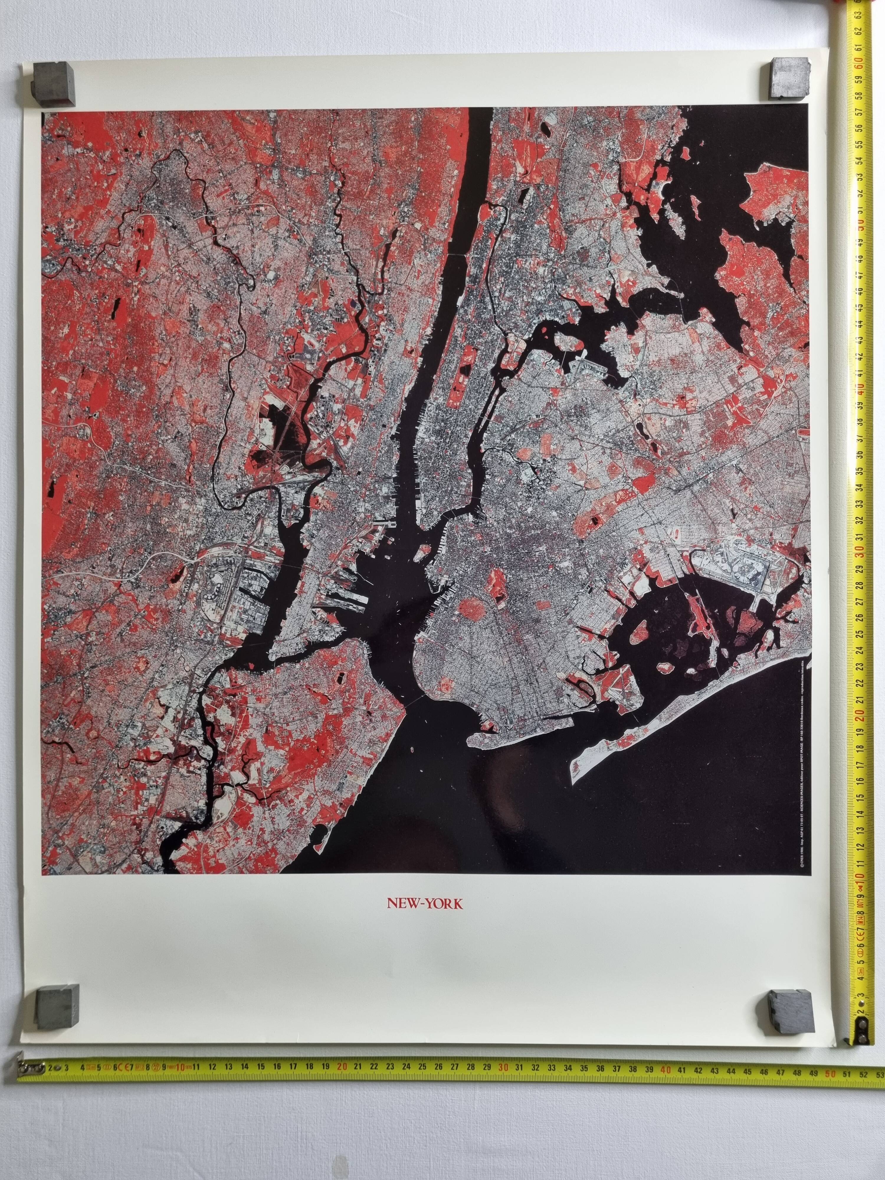 New York Satellite Photographic Poster, CNES 1986, 50 x 60 cm, Publisher Spot Image