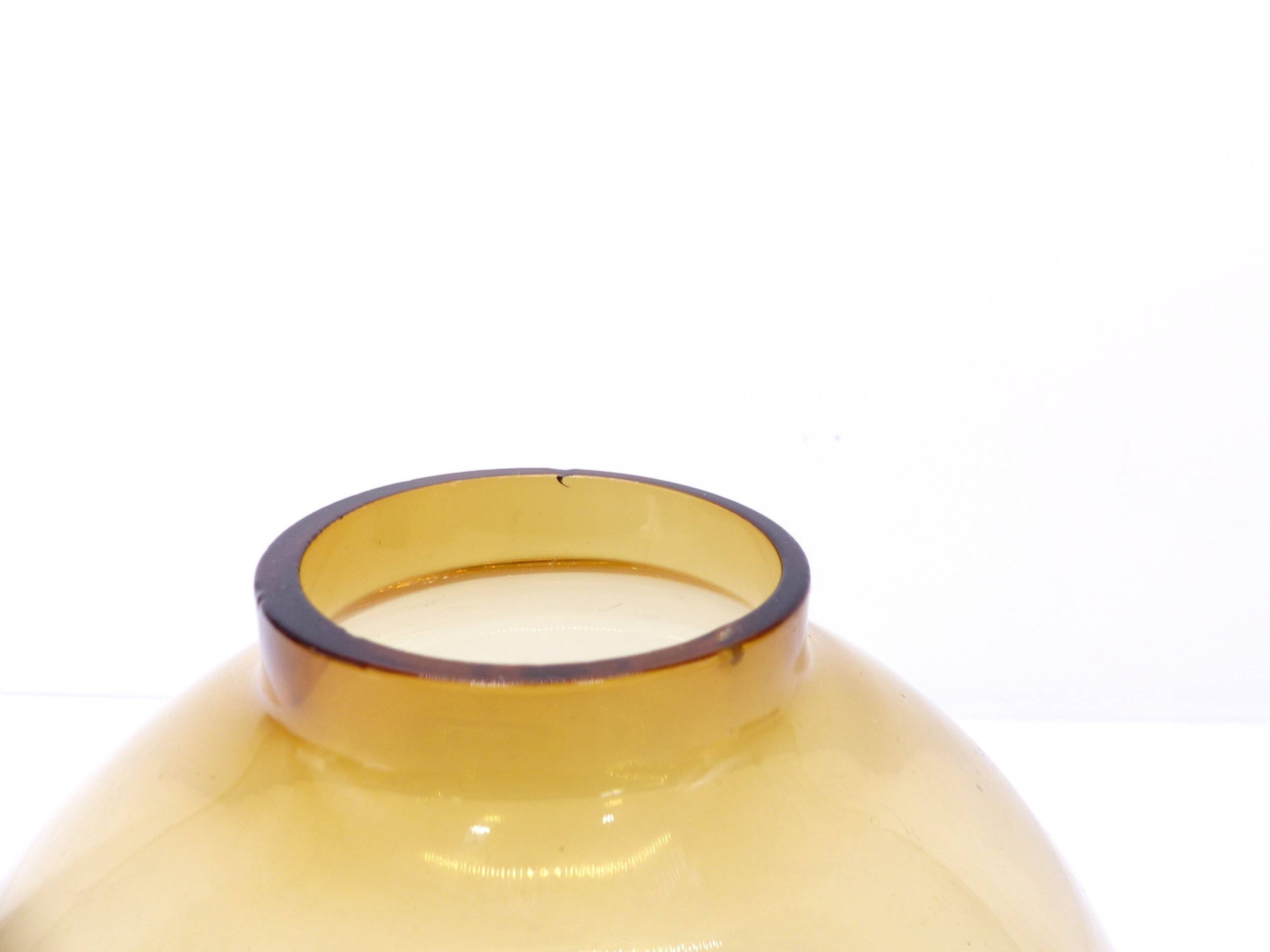 Jakobsson Claudia L10227 Scandinavian candle holder, amber yellow glass, Markaryd