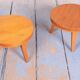 Mid-Century Small Tables in Larch Wood, Czech, 1950s, Set of 2