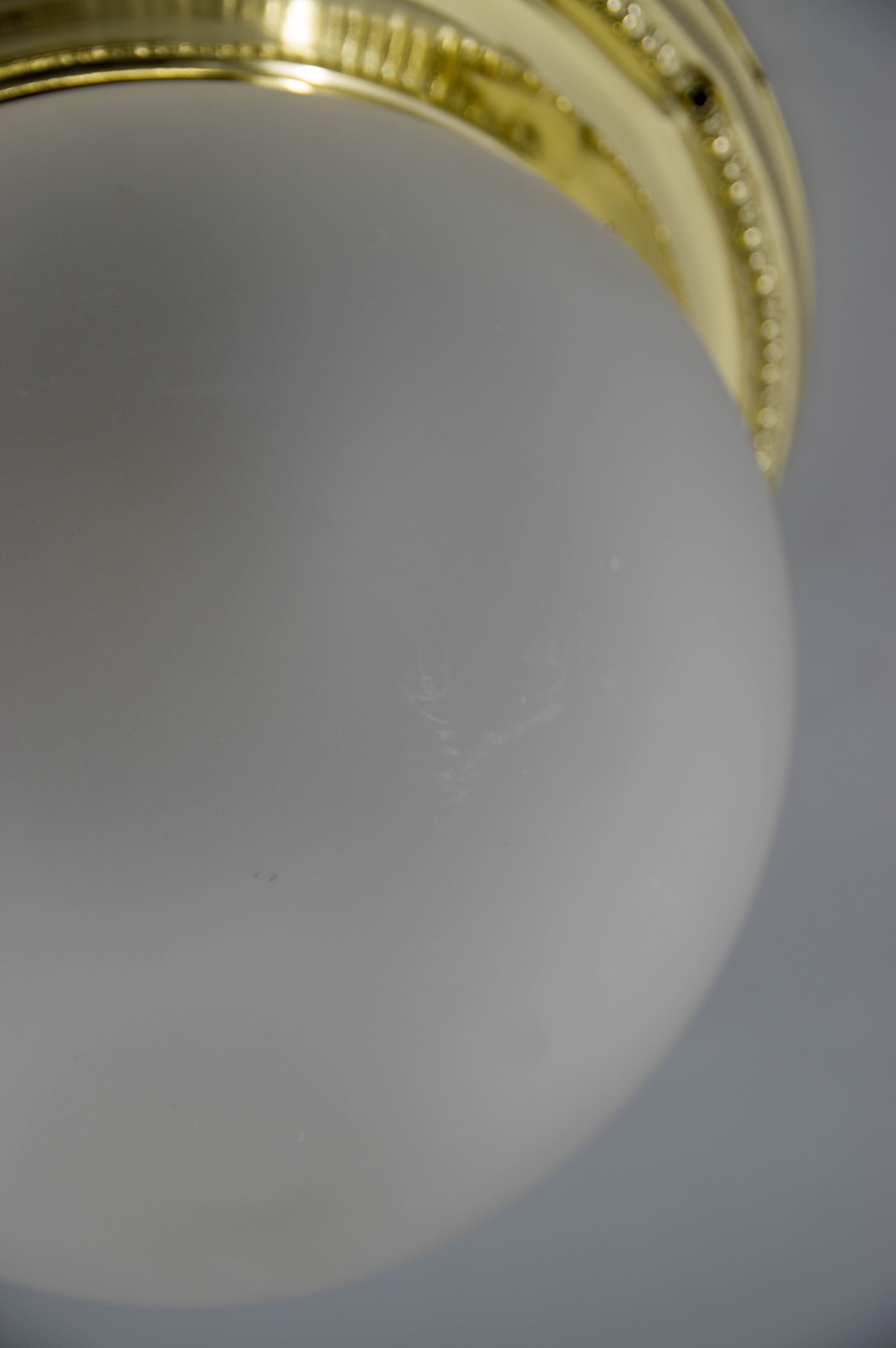 Large Art Nouveau Flush Mount, 1920s, Restored