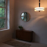 Large '60s Ice Glass Pendant Lamp