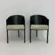 Ensemble postmoderne de 2 chaises en cuir, Italie, 1980