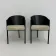 Ensemble postmoderne de 2 chaises en cuir, Italie, 1980