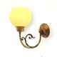 Pair of Napoleon III style brass and opaline wall lights
