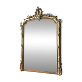 Miroir à fronton ancien doré XIXème