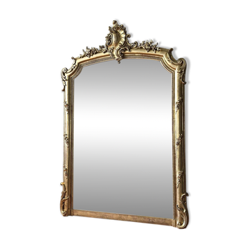 19th-century gilded antique pediment mirror