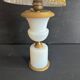 Lampe XIXe en opaline blanche et métal doré