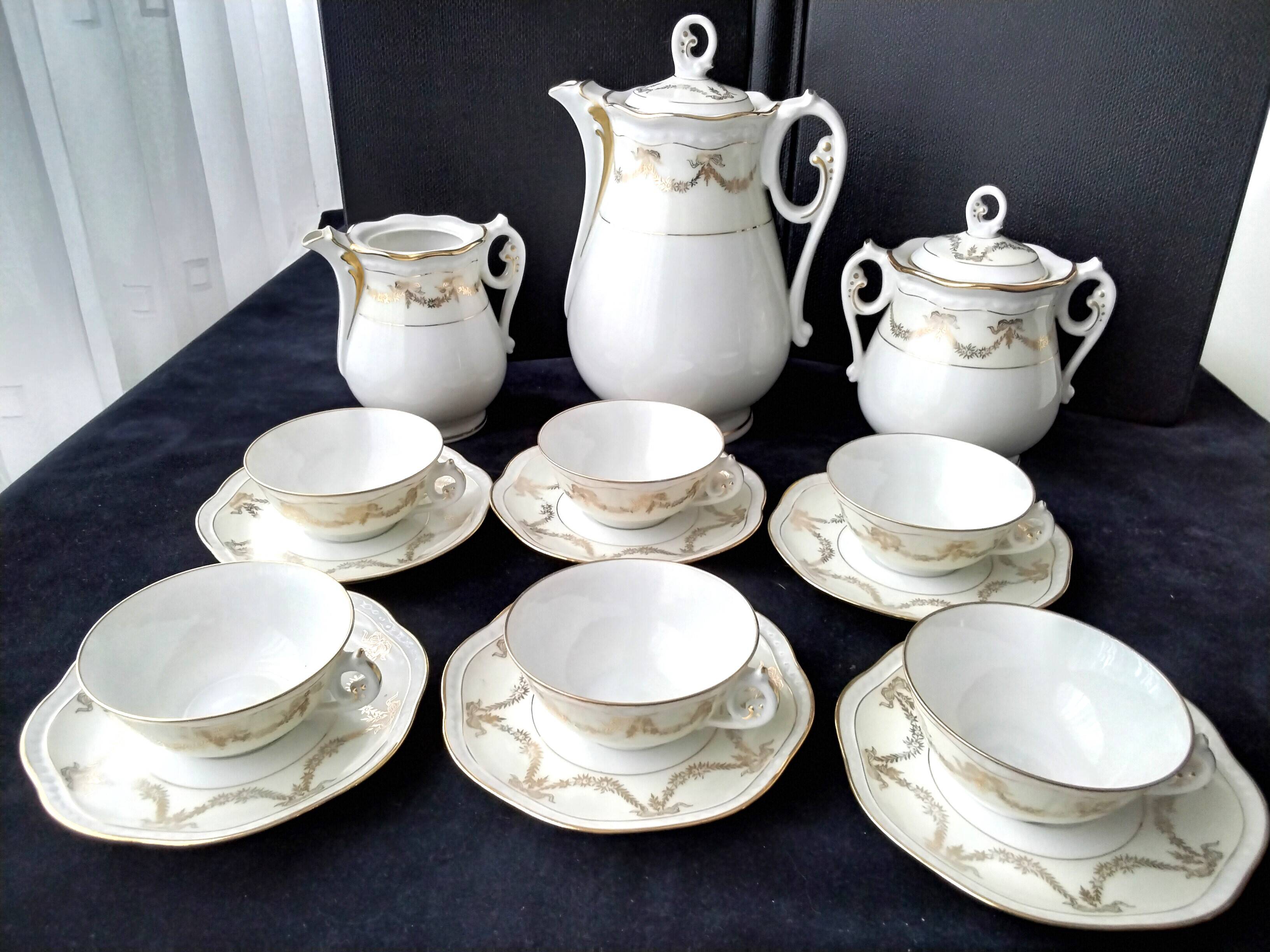 Service à café porcelaine de Limoges Nardon et Lafarge