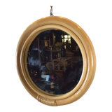 rattan round mirror