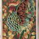 Wall tapestry - Framed vintage 70s canvas - Long-feathered rooster
