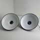 Pair of enamelled industrial workshop suspensions