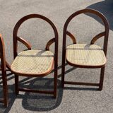 Set of 4 Arca folding chairs by Gigi Sabadin for Crassevig 1970