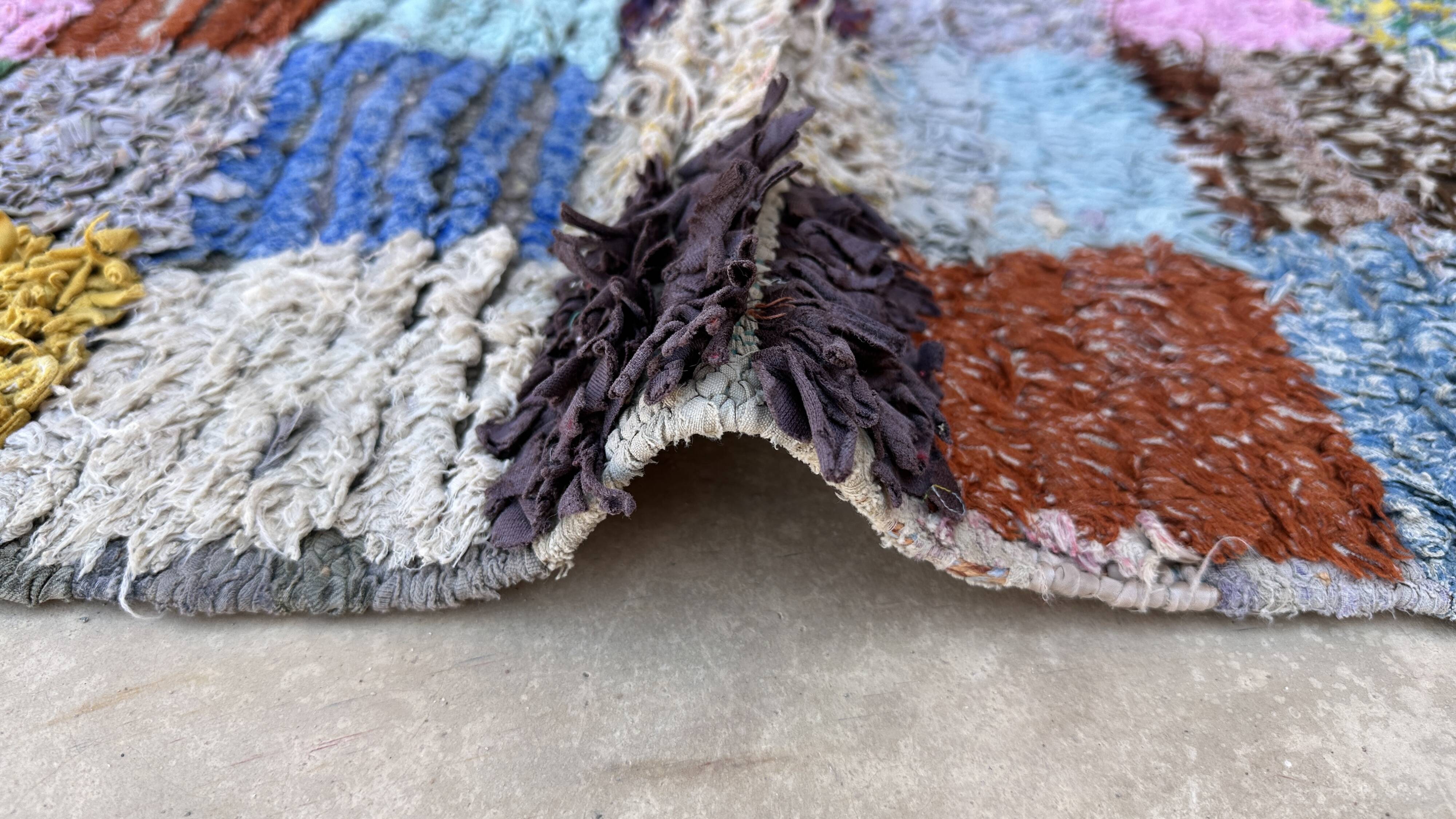 Moroccan carpet Boucherouite colored - 105 x 166 cm