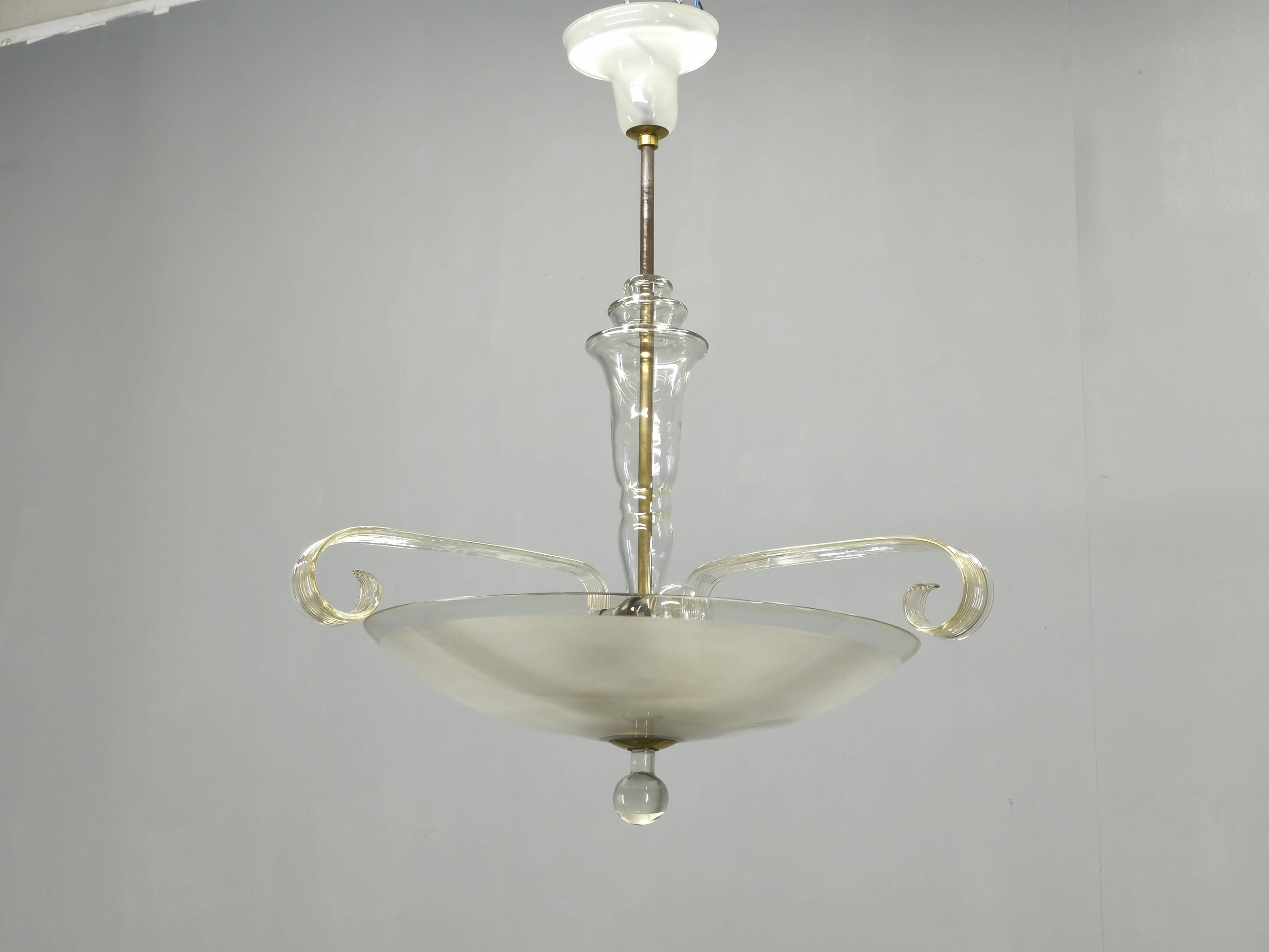 Art Deco lustre produced in Czechoslovakia during the 1940s.