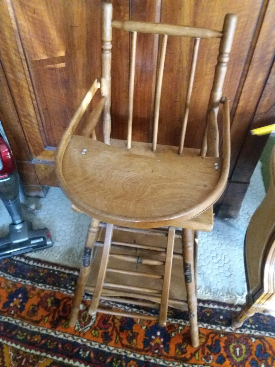 High wooden chair