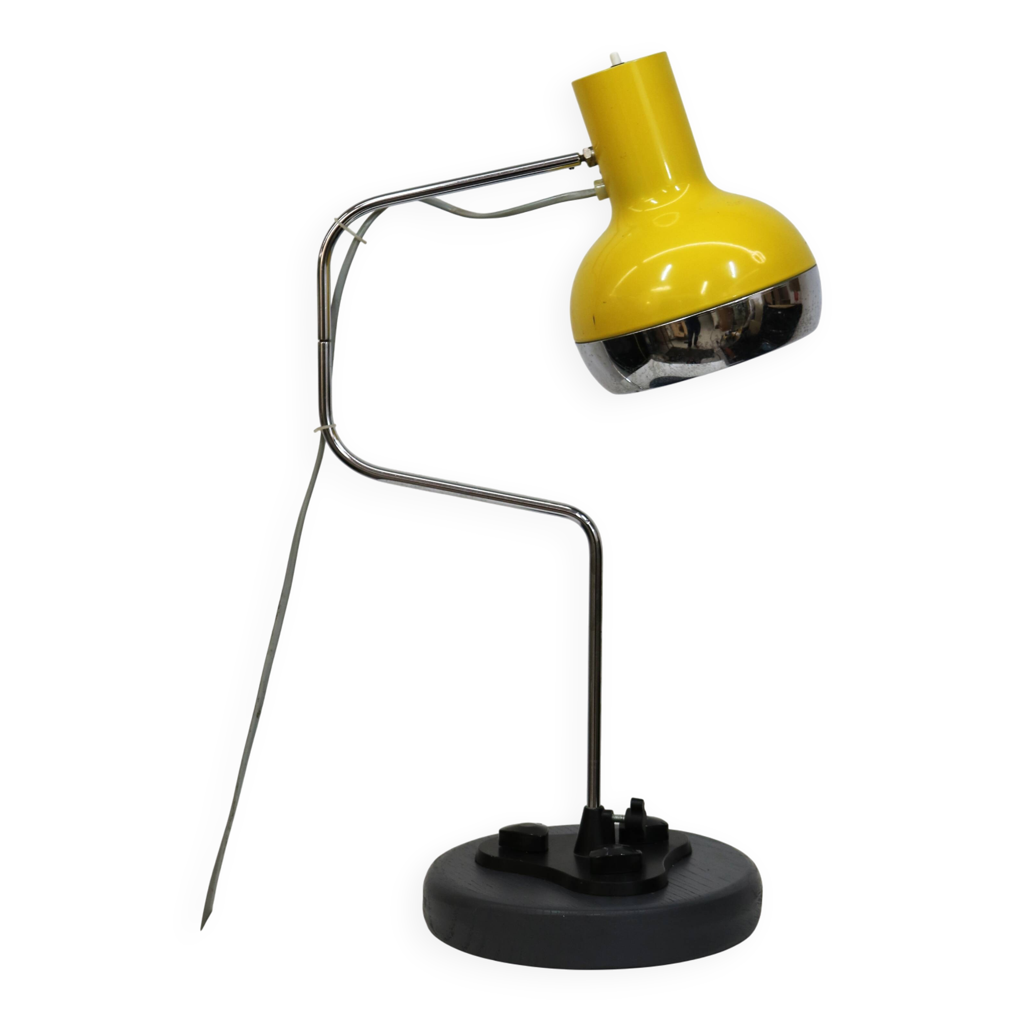 Vintage yellow table lamp by Josef Hůrka for Napako, Czechoslovakia 1970