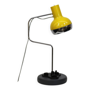 Vintage yellow table lamp by Josef Hůrka for Napako, Czechoslovakia 1970