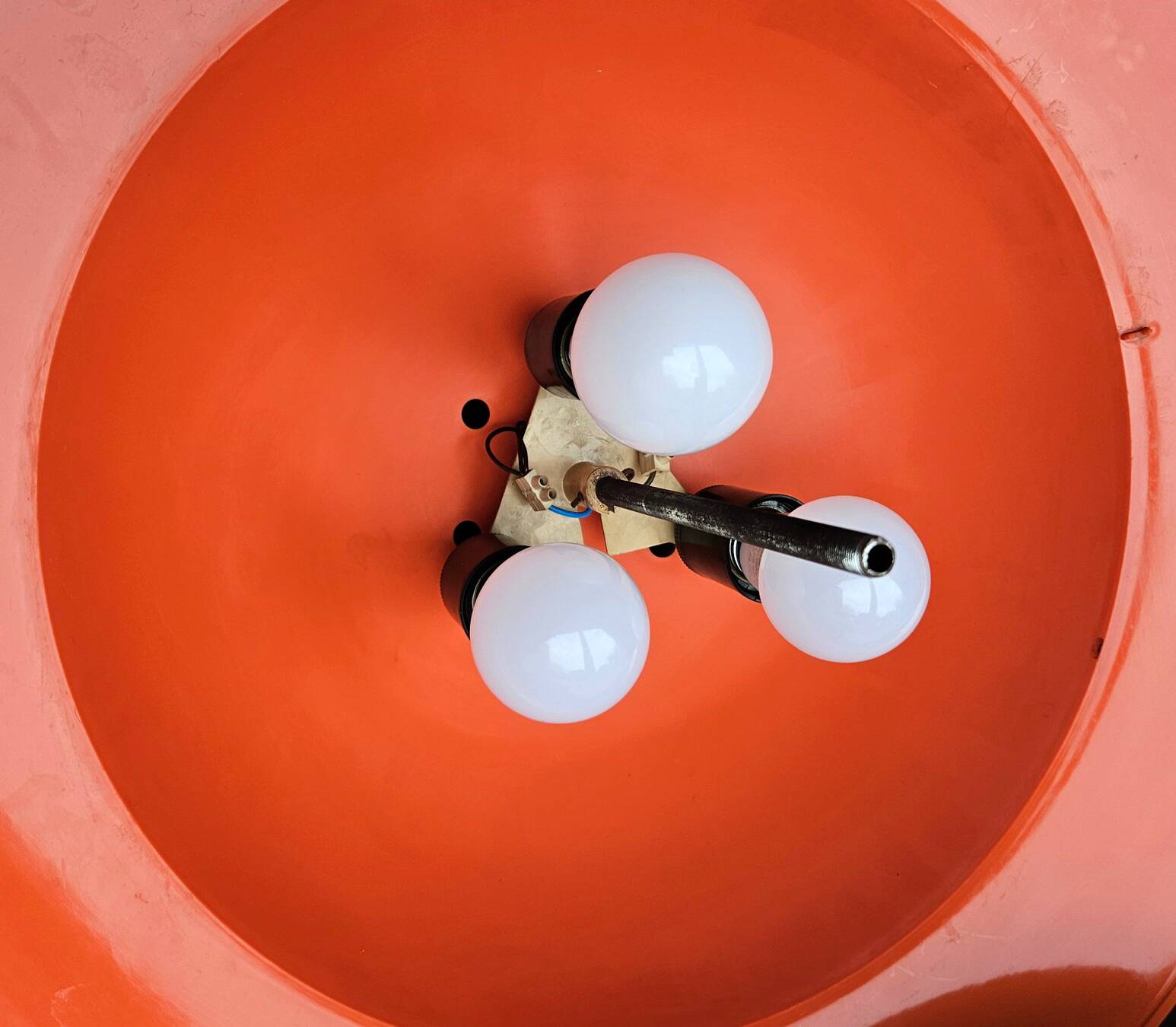 Vintage Two-Tone Pendant Lamp • UFO • Space Age • 1960