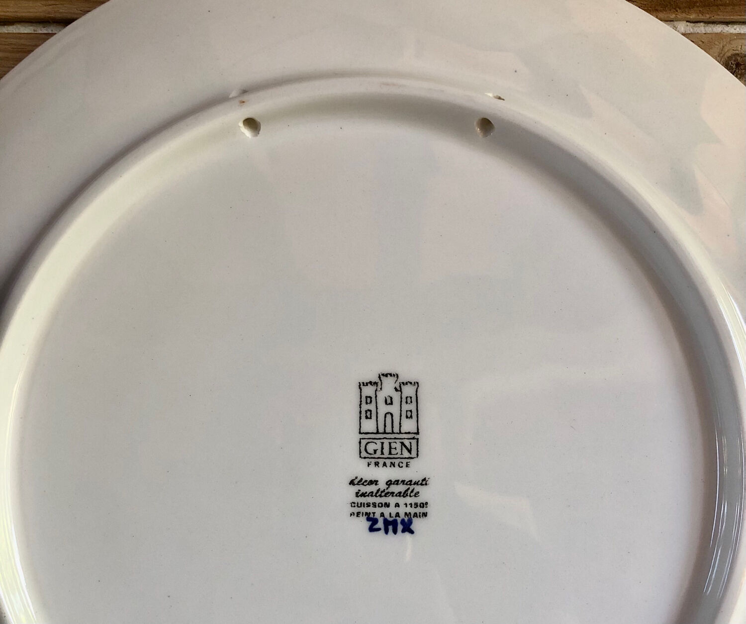 Gien Renaissance cake pie dish blue background 1971/1984