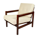 Beige boucle vintage armchair, 1970s