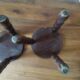 2 round tripod stools