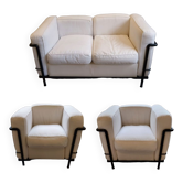 Un canapé et deux fauteuils LC2 Cassina