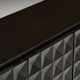 Brutalist Sideboard by De Coene in Stained Oak, Belgium, 1970s