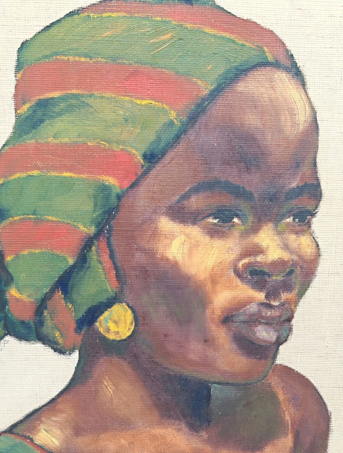 Orientalist portrait of an African woman by stone Alauzun 1950s