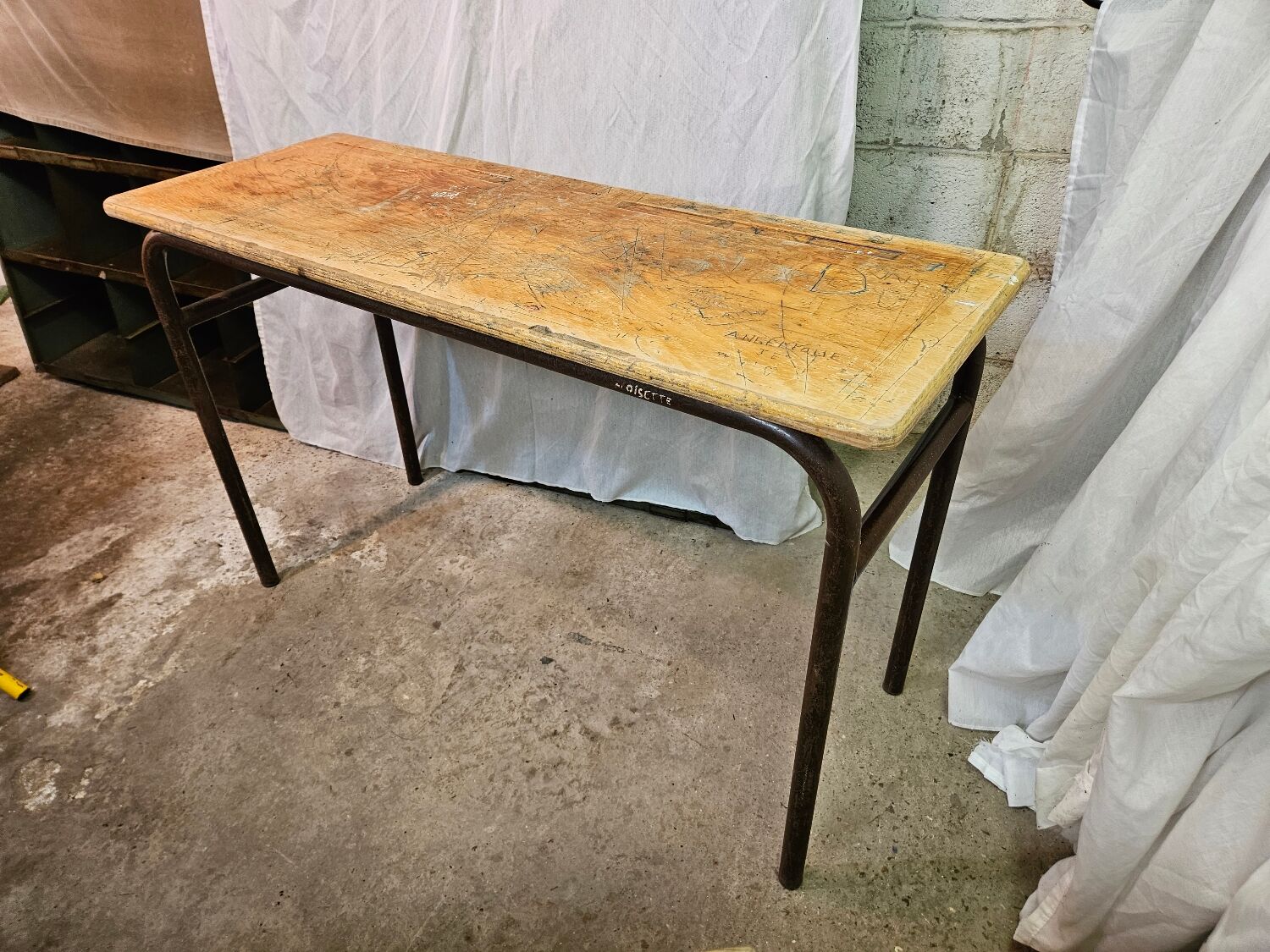 Double school desk 1970