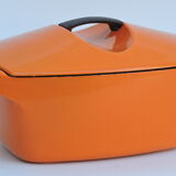 Enamelled cast iron casserole Le Creuset 4L5 designed by Raymond Loewy Vintage