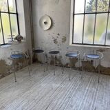 Set of 5 “silver moon” high stools Pascal Mourgue