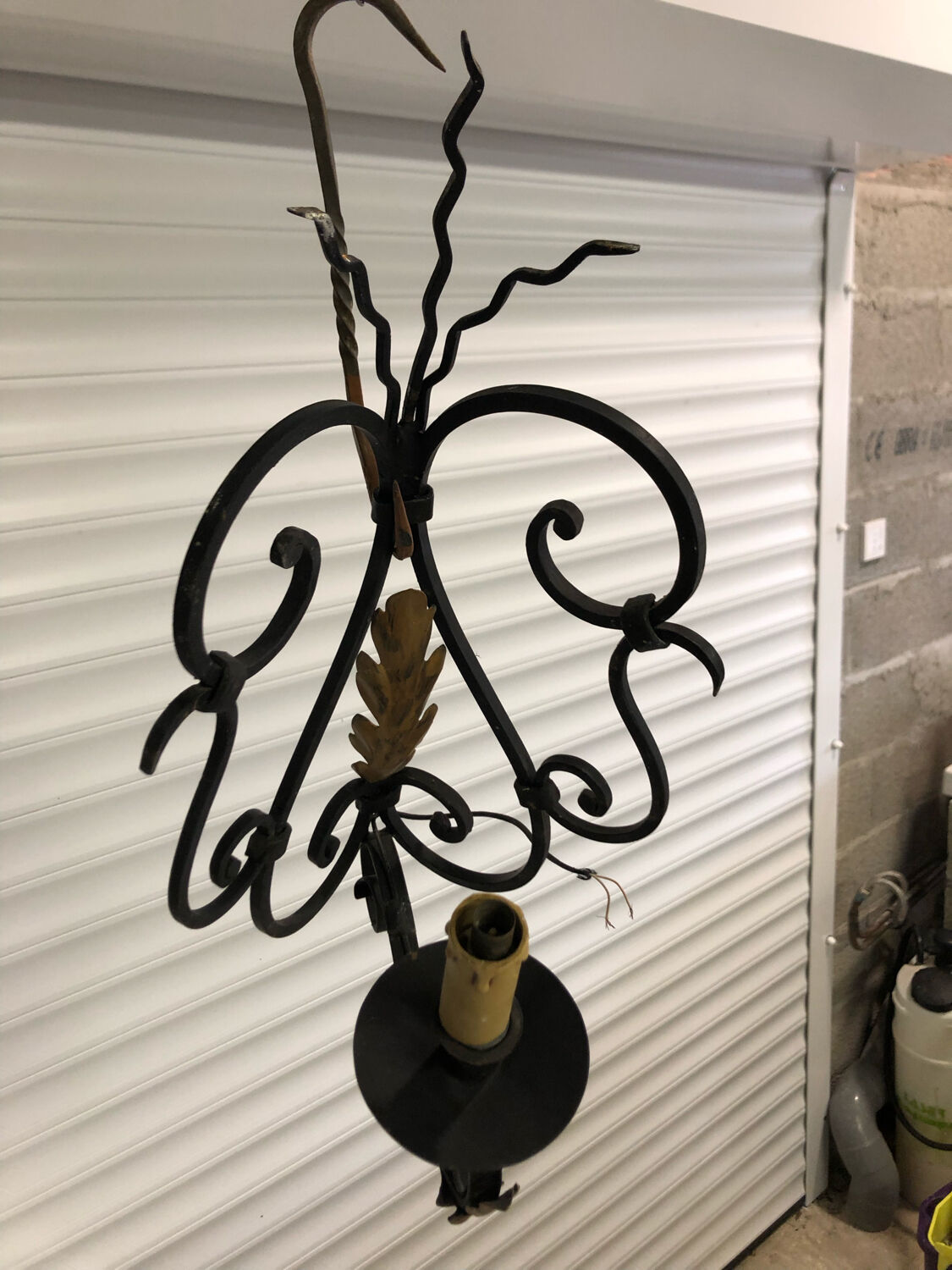 Wrought iron corner wall lights