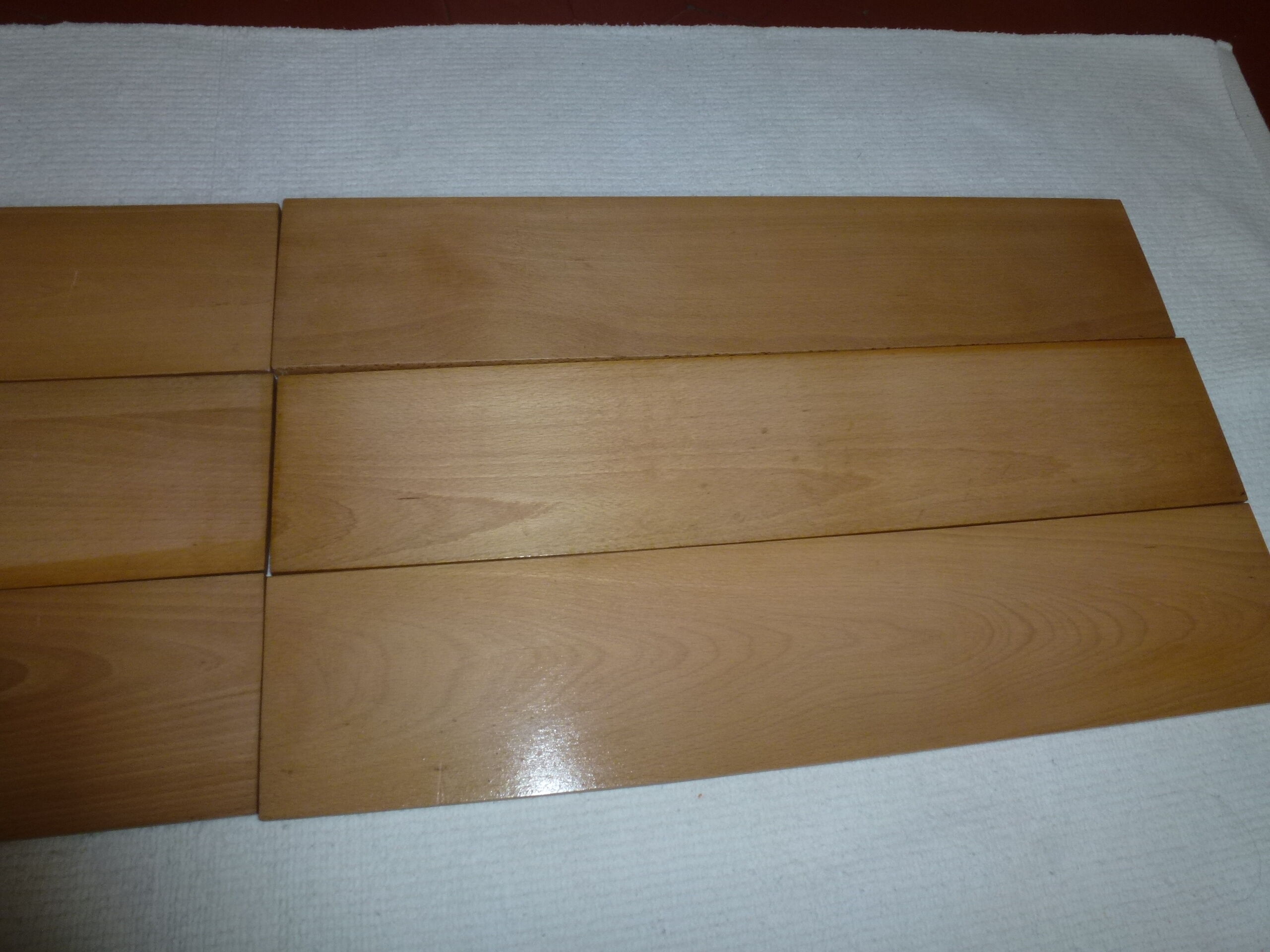 Vintage thong wall shelf, wood and black lace-up metal