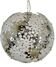 Suspension design in the shape of a pixelated chrome flower sphere.