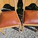 Set of art deco chairs in wood and skaï