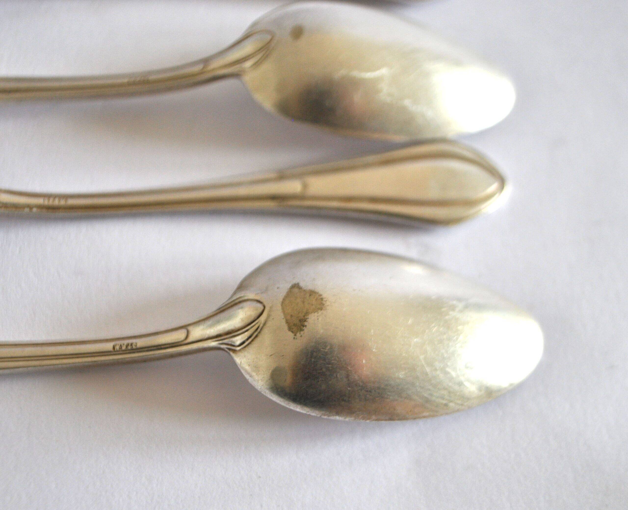 SFAM set of 4 Art Deco silver-plated teaspoons in Printania style