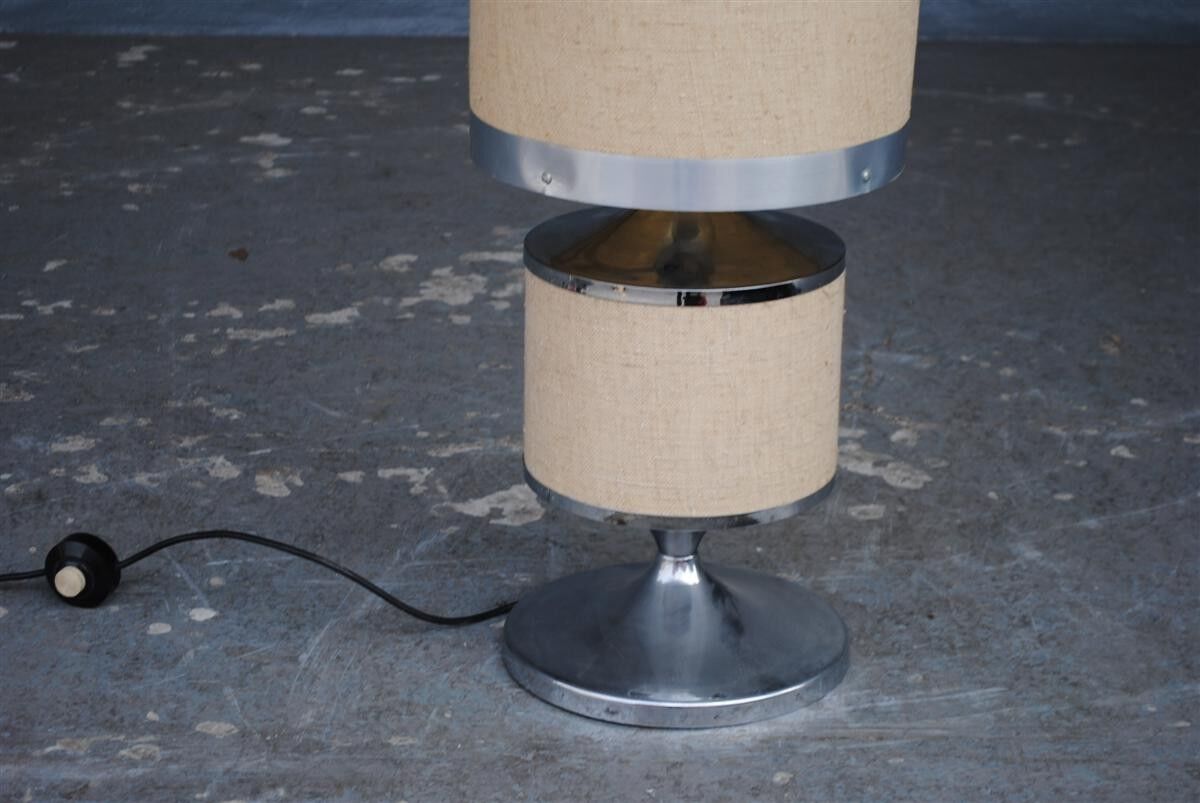 1970 See Delmas design light shade canvas and metal chrome