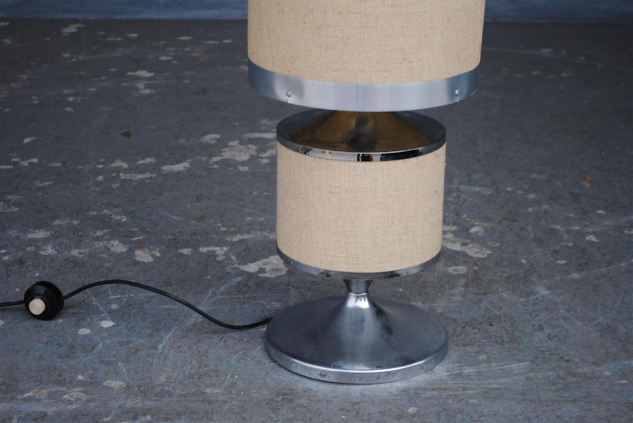 1970 See Delmas design light shade canvas and metal chrome