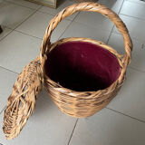 Velvet inner wicker basket