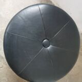 Pair of Scandinavian stools in black leather