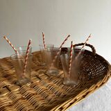 Large woven wicker tray